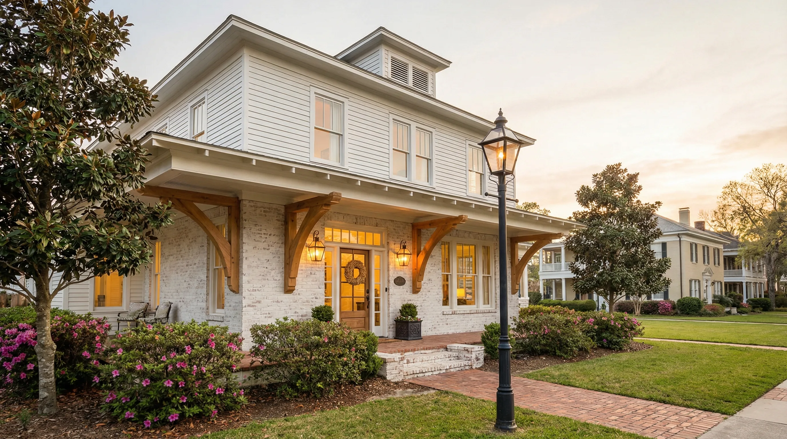 The Belvedere Biloxi — restored 1926 Southern boutique hotel at golden hour