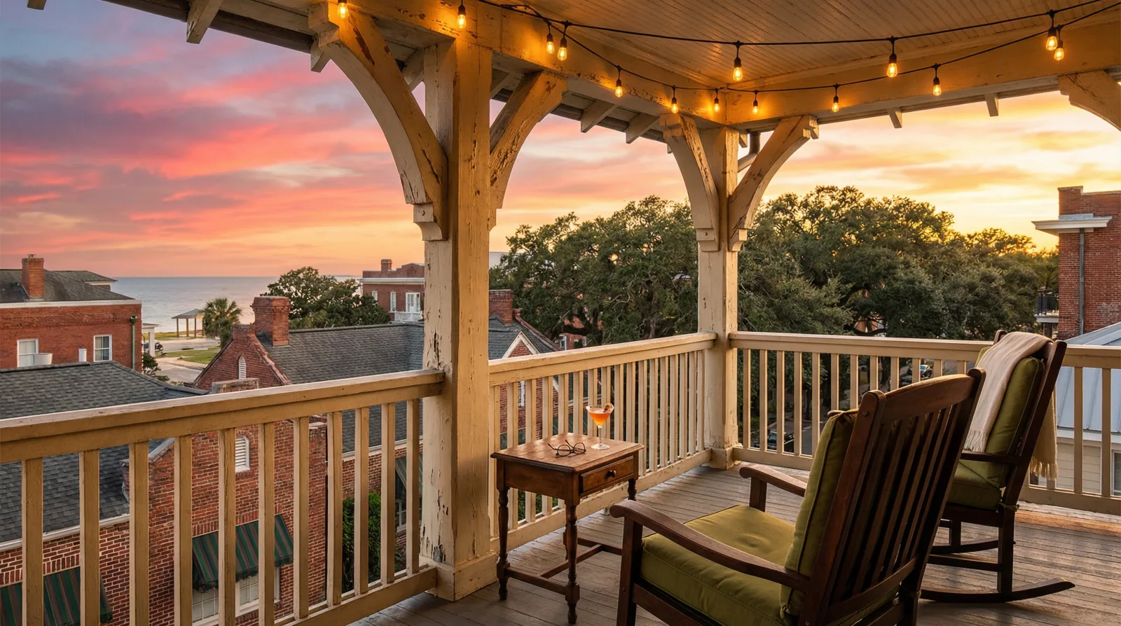 Sunset view from The Belvedere porch